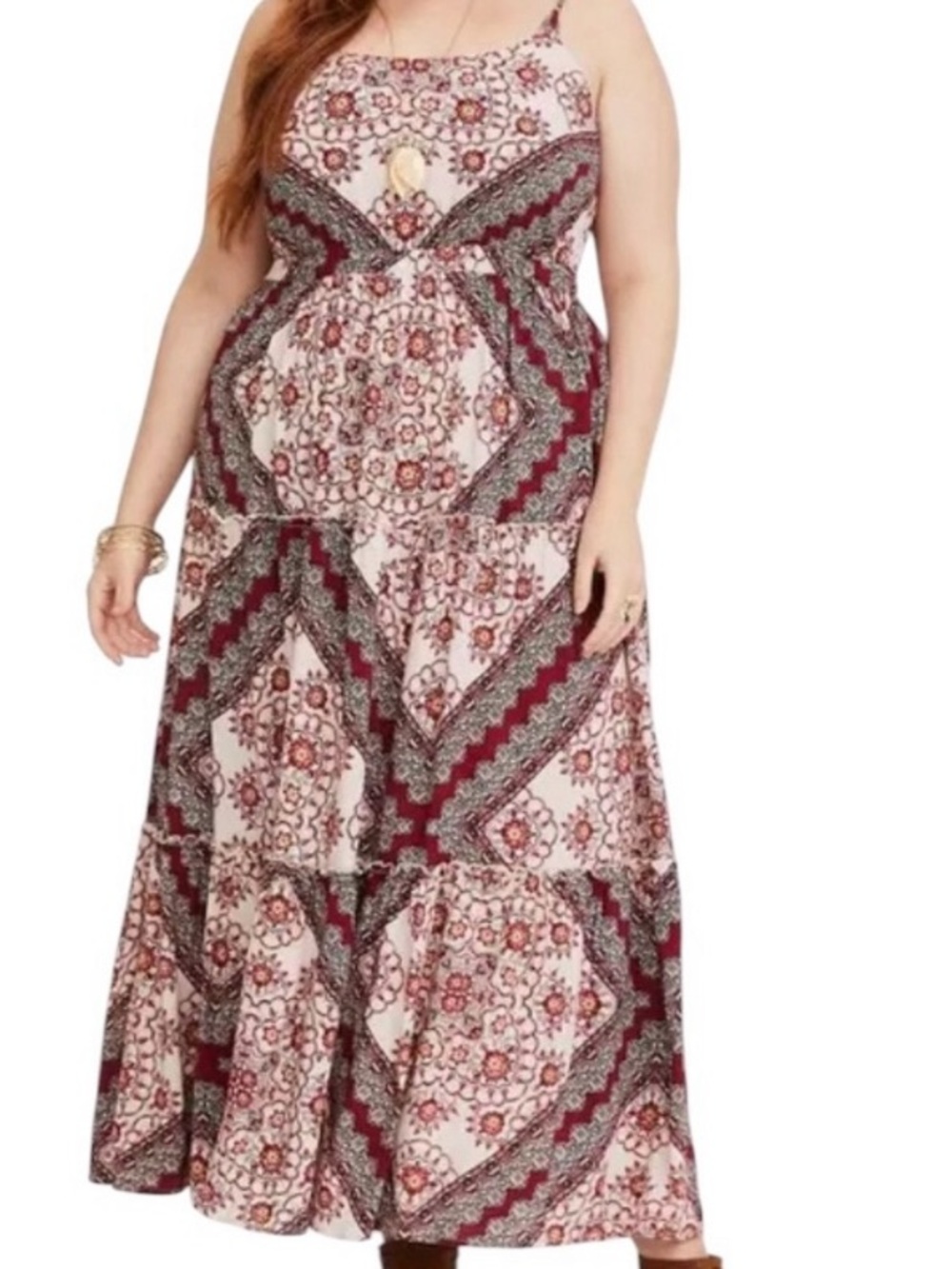 Torrid Challis Tiered Maxi Dress Cottagecore Fairy boho vacation sun done - Picture 2 of 11